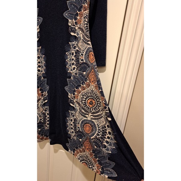 Anthropologie Maeve Eira Boho Sweater Dress Blue, Lace Pattern Long Sleeve Small - Picture 3 of 7